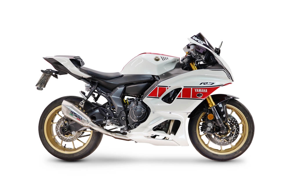 GPR escape compatível com Yamaha YZF R7 2021-2024, GP-Revo Titanium, Escape completo, não legal para países da UE, com db killer removível 