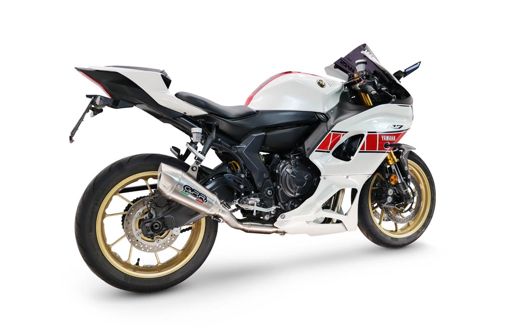 GPR escape compatível com Yamaha YZF R7 2021-2024, GP-Revo Titanium, Escape completo, não legal para países da UE, com db killer removível 
