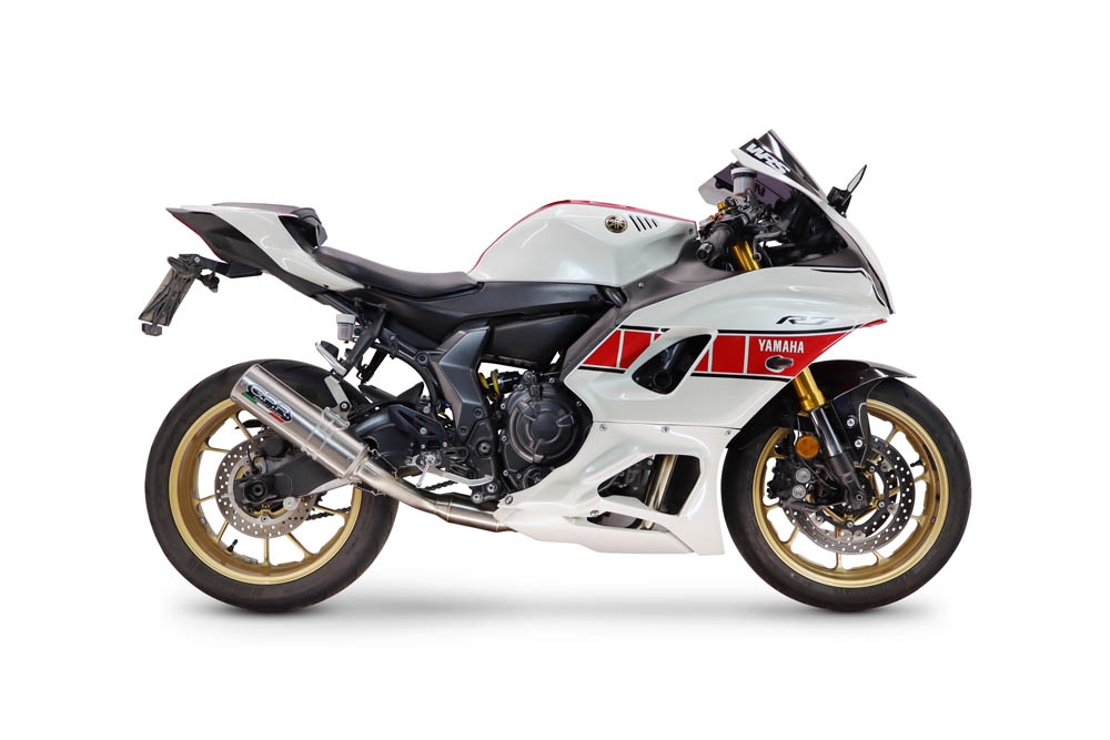GPR escape compatível com Yamaha YZF R7 2021-2024, M3 Inox , Escape completo, não legal para países da UE, com db killer removível 