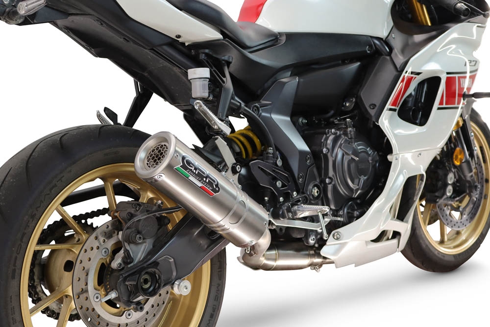 GPR escape compatível com Yamaha YZF R7 2021-2024, M3 Inox , Escape completo, não legal para países da UE, com db killer removível 