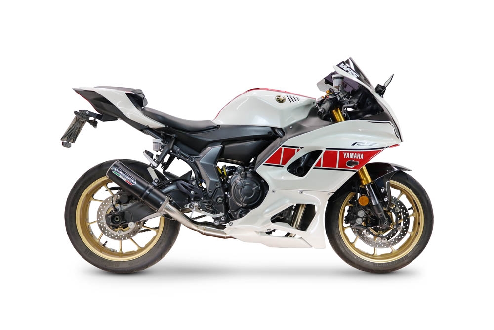 GPR escape compatível com Yamaha YZF R7 2021-2024, M3 Black Titanium, Escape completo, não legal para países da UE, com db killer removível 