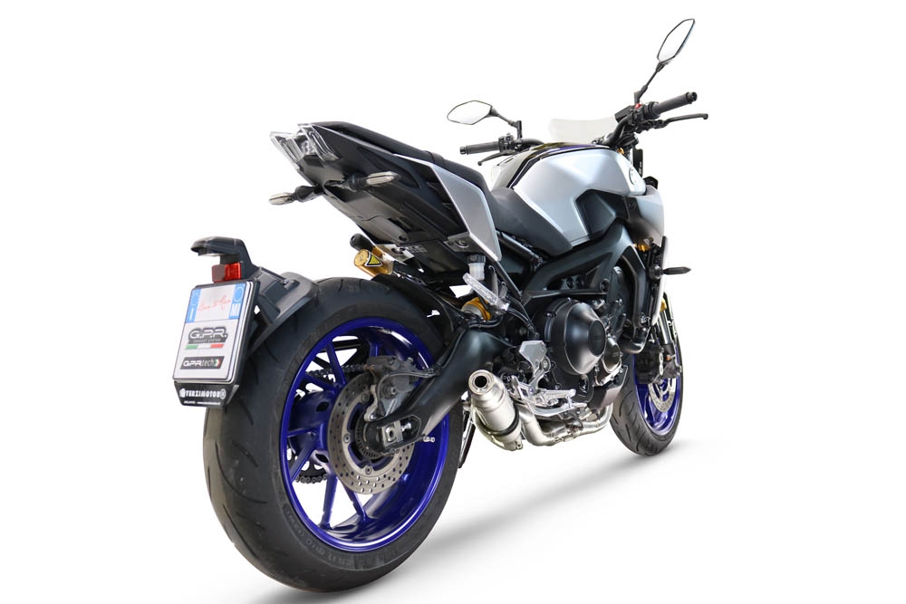GPR escape compatível com  Yamaha Mt-09 2014-2016, Deeptone Inox, Escape racing linha completa, silencioso mais coletor com dbkiller, não homologado  