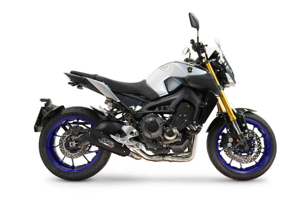GPR escape compatível com  Yamaha Mt-09 2014-2020, GP-Revo Black Titanium, Sistema de escapamento de corrida incluindo tubo de ligação específico com dbkiller 