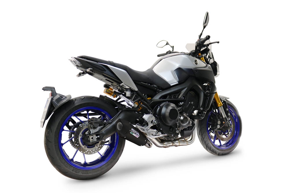 GPR escape compatível com  Yamaha Mt-09 2014-2020, GP-Revo Black Titanium, Sistema de escapamento de corrida incluindo tubo de ligação específico com dbkiller 