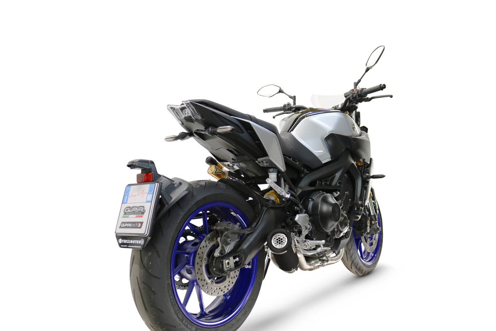 GPR escape compatível com Yamaha Mt-09 Tracer 900 2017-2020, M3 Black Titanium, Escape completo, não legal para países da UE, com db killer removível 