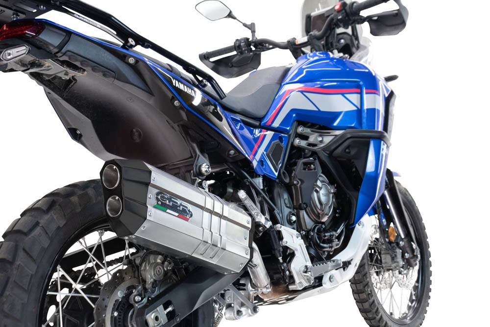 Escape compatível com Yamaha Tenere 700 2025-2026, Hyper Sonic Titanium, Escape legal, homologado, silenciador com db killer removível e tubo de ligação específico 