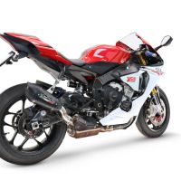 GPR escape compatível com  Yamaha Yzf R1-R1-M 2017-2019, GP-Revo Black Titanium, Escape legal, homologado, silenciador com db killer removível e tubo de ligação específico 