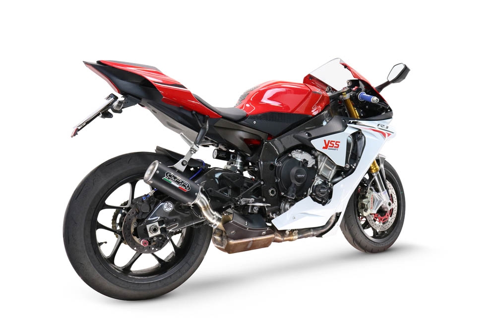 GPR escape compatível com  Yamaha Yzf R1-R1-M 2020-2025, M3 Black Titanium, Escape legal, homologado, silenciador com db killer removível e tubo de ligação específico 