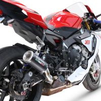 GPR escape compatível com  Yamaha Yzf R1-R1-M 2020-2025, M3 Black Titanium, Escape legal, homologado, silenciador com db killer removível e tubo de ligação específico 