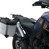 GPR TECH compatível com  Zontes 703 F 2025/2026 Par de malas laterais em alumínio cor prata com porta-bagagem específico Capacidade 38 LT. + 38 LT.