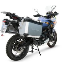 GPR TECH compatível com  Zontes 703 F 2025/2026 Par de malas laterais em alumínio cor prata com porta-bagagem específico Capacidade 38 LT. + 38 LT.