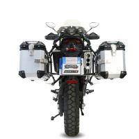 GPR TECH compatível com  Zontes 703 F 2025/2026 Par de malas laterais em alumínio cor prata com porta-bagagem específico Capacidade 38 LT. + 38 LT.