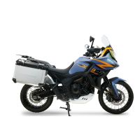 GPR TECH compatível com  Zontes 703 F 2025/2026 Par de malas laterais em alumínio cor prata com porta-bagagem específico Capacidade 38 LT. + 38 LT.