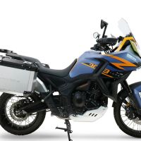 GPR TECH compatível com  Zontes 703 F 2025/2026 Par de malas laterais em alumínio cor prata com porta-bagagem específico Capacidade 38 LT. + 38 LT.