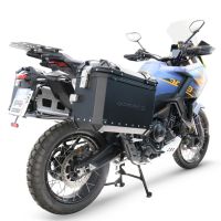 GPR TECH compatível com  Zontes 703 F 2025/2026 Par de malas laterais em alumínio cor preta com porta-bagagem específico Capacidade 38 LT. + 38 LT.