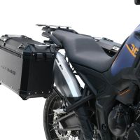 GPR TECH compatível com  Zontes 703 F 2025/2026 Par de malas laterais em alumínio cor preta com porta-bagagem específico Capacidade 38 LT. + 38 LT.