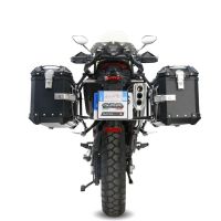 GPR TECH compatível com  Zontes 703 F 2025/2026 Par de malas laterais em alumínio cor preta com porta-bagagem específico Capacidade 38 LT. + 38 LT.