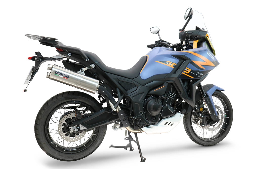 GPR escape compatível com  Zontes 703 F 2025-2026, Dual Inox, Sistema de escapamento de corrida incluindo tubo de ligação específico com dbkiller 