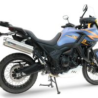 GPR escape compatível com  Zontes 703 F 2025-2026, Dual Inox, Sistema de escapamento de corrida incluindo tubo de ligação específico com dbkiller 