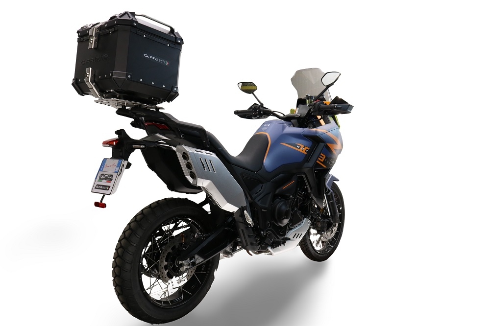 GPR TECH compatível com Zontes 703 F 2025/2026 Top Case Alpi-Tech em alumínio, cor preta com placa específica incluída Capacidade Litros 35