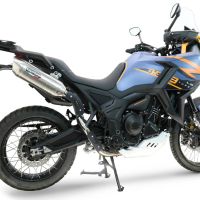 GPR escape compatível com  Zontes 703 F 2025-2026, Furore-X Acciaio Inox, Escape legal, homologado, silenciador com db killer removível e tubo de ligação específico 