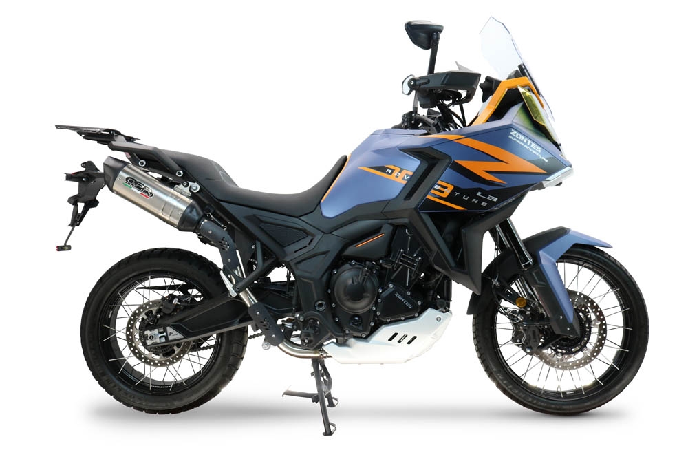 GPR escape compatível com  Zontes 703 F 2025-2026, Furore-X Titanio, Escape legal, homologado, silenciador com db killer removível e tubo de ligação específico 