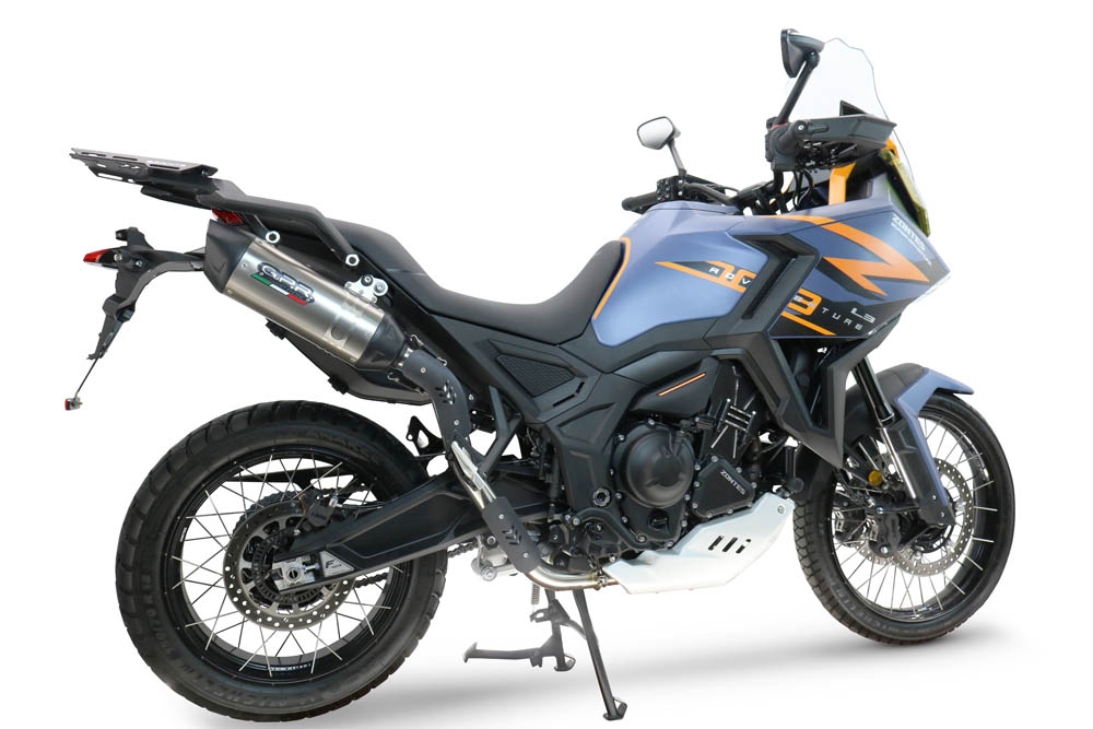 GPR escape compatível com  Zontes 703 F 2025-2026, Furore-X Titanio, Escape legal, homologado, silenciador com db killer removível e tubo de ligação específico 