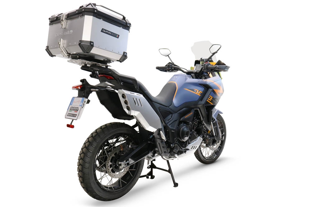 GPR TECH compatível com Zontes 703 F 2025/2026 Top Case Alpi-Tech em alumínio, cor prata com placa específica incluída Capacidade Litros 45