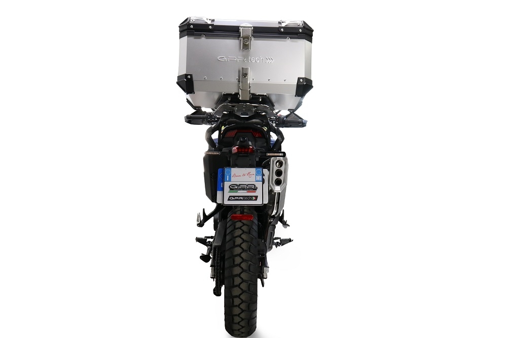 GPR TECH compatível com Zontes 703 F 2025/2026 Top Case Alpi-Tech em alumínio, cor prata com placa específica incluída Capacidade Litros 45