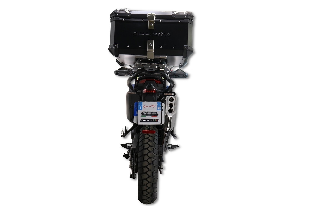 GPR TECH compatível com Zontes 703 F 2025/2026 Top Case Alpi-Tech em alumínio, cor preta com placa específica incluída Capacidade Litros 45
