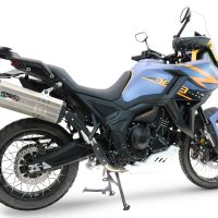 GPR escape compatível com  Zontes 703 F 2025-2026, Hyper Sonic Black Titanium, Escape legal, homologado, silenciador com db killer removível e tubo de ligação específico 
