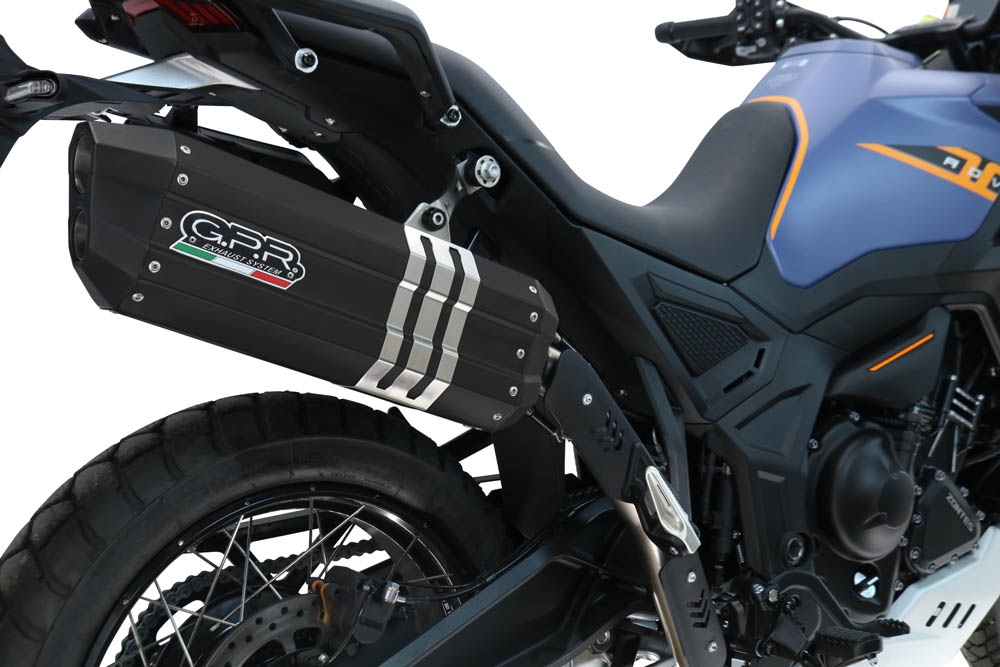 GPR escape compatível com  Zontes 703 F 2025-2026, Hyper Sonic Titanium, Escape legal, homologado, silenciador com db killer removível e tubo de ligação específico 