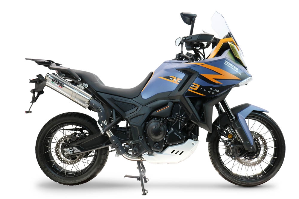 GPR escape compatível com  Zontes 703 F 2025-2026, Trioval, Escape legal, homologado, silenciador com db killer removível e tubo de ligação específico 