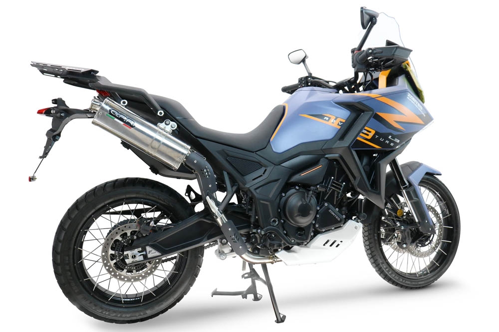 GPR escape compatível com  Zontes 703 F 2025-2026, Trioval, Escape legal, homologado, silenciador com db killer removível e tubo de ligação específico 